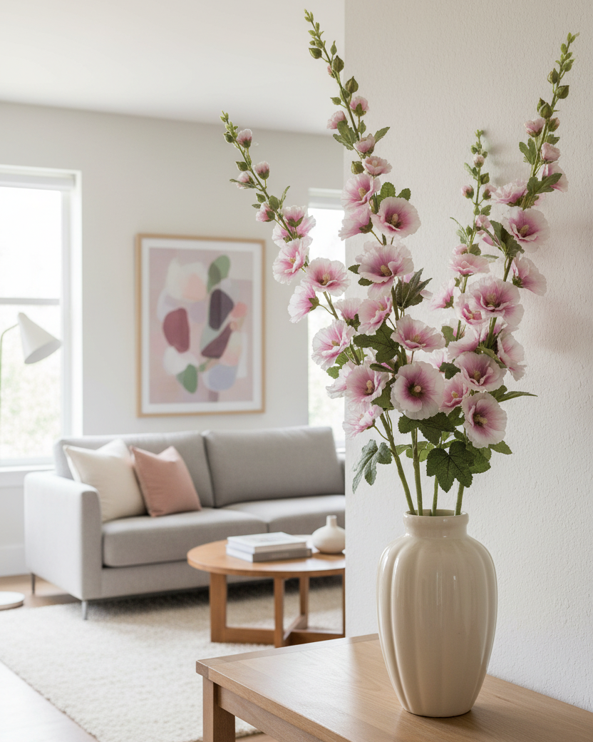 Hollyhock Stem Purple 43"