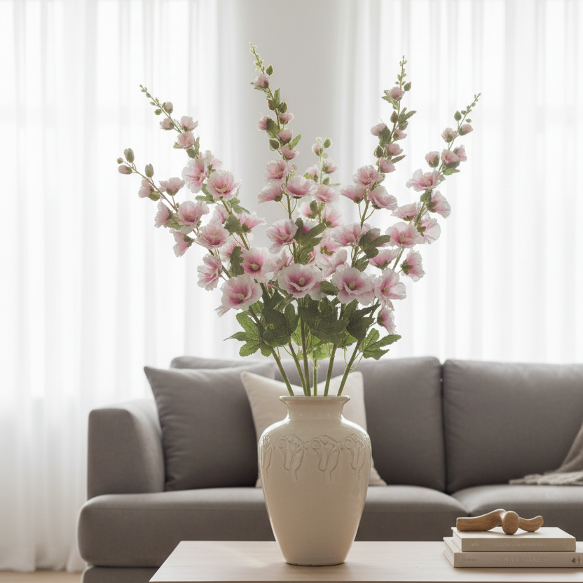 Hollyhock Stem Purple 43"