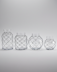 Glass Jar with Black Chicken Wire