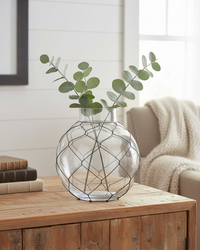 Glass Jar with Black Chicken Wire