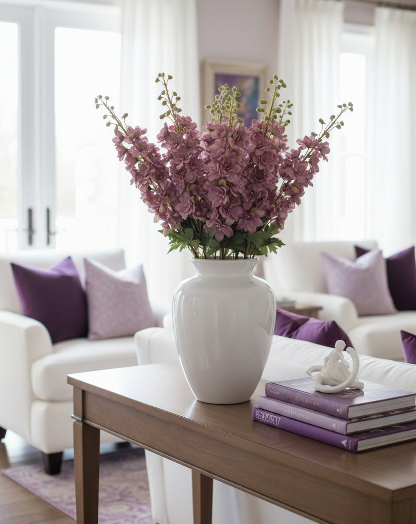 Purple Delphinium Stem 37"