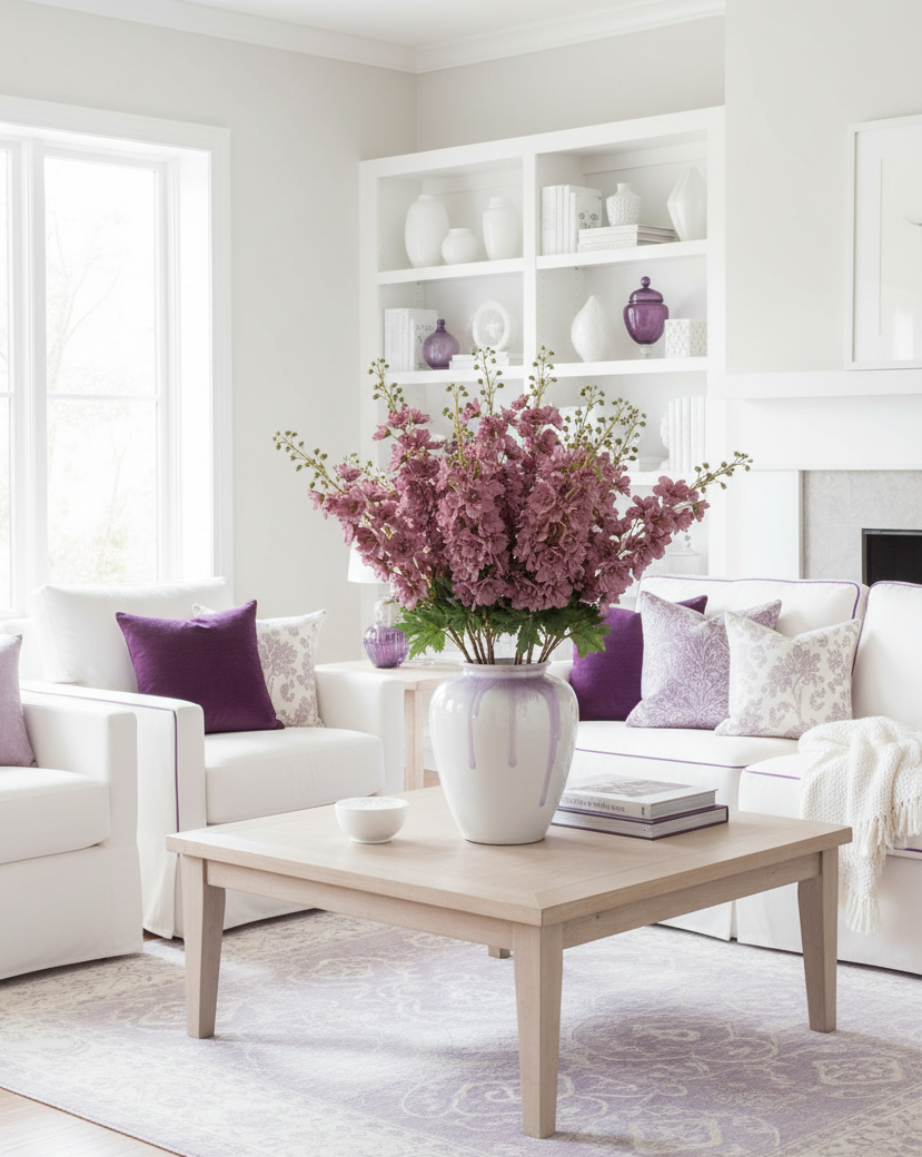 Purple Delphinium Stem 37"