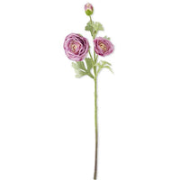 Purple Triple Bloom Ranunculus Stem Real Touch 25"