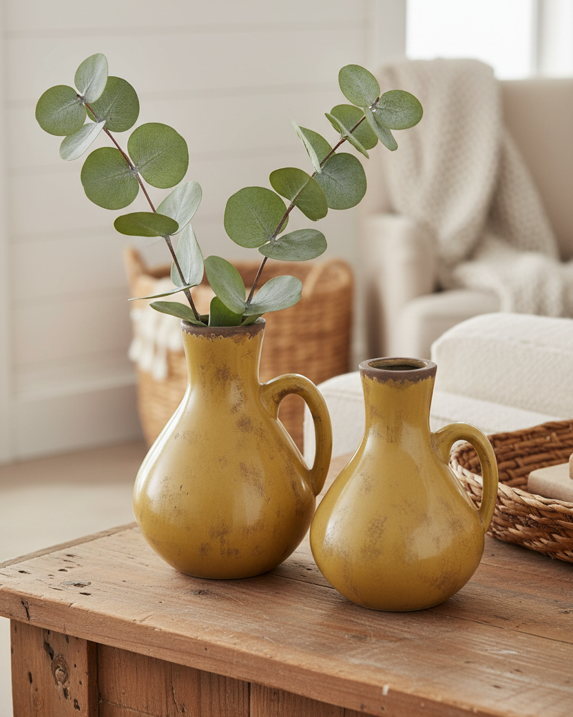 Butterscotch Crackle Glaze Terracotta Jug