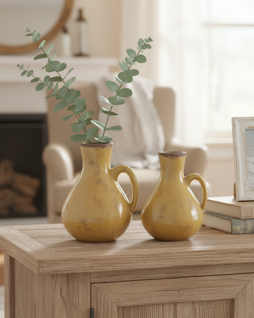 Butterscotch Crackle Glaze Terracotta Jug