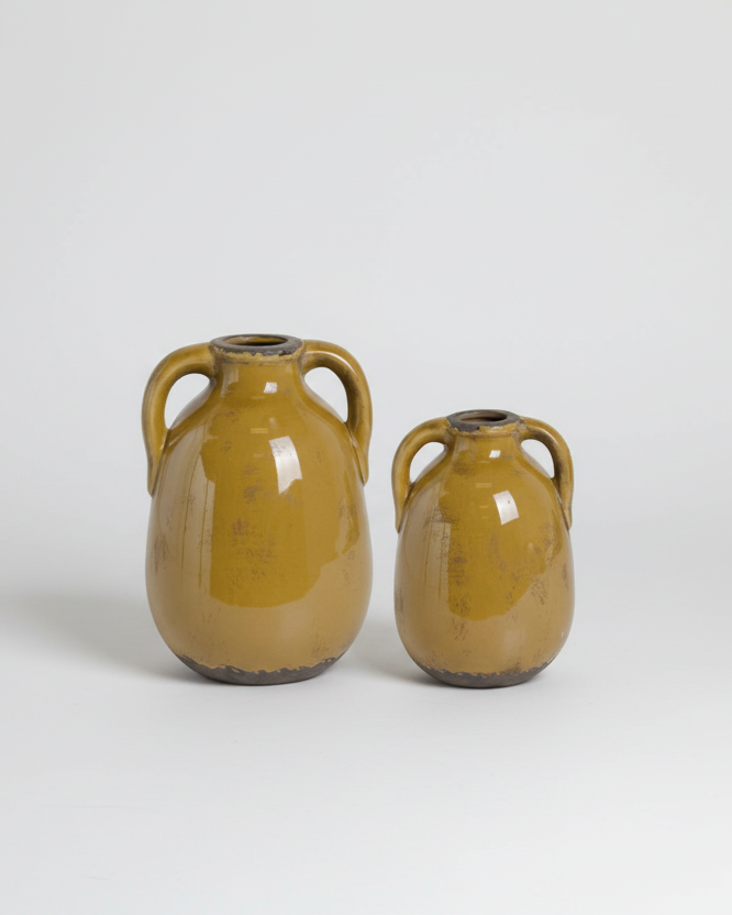 Butterscotch Crackle Glaze Terracotta Jug With Handle
