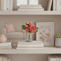Mini Pink Ranunculus in Glass Vase With Faux Water