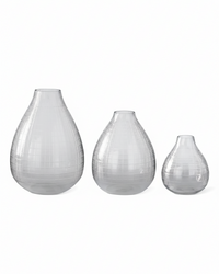 Etched Tear Drop Clear Glass Vase