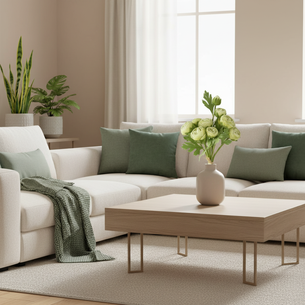 Ranunculus Real Touch Green Bundle of 9