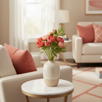 Ranunculus Real Touch Orange Coral Bundle of 9