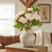 Ranunculus Real Touch Light Peach Bundle of 9