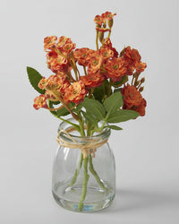 Mini Orange Primrose in Glass Vase With Faux Water