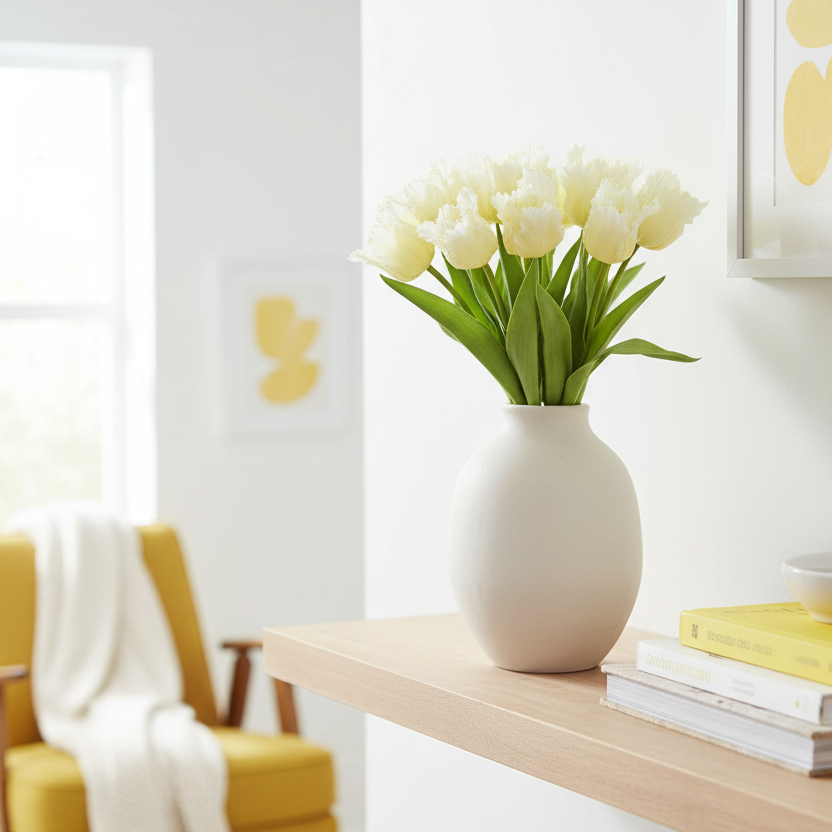 Parrot Tulip Yellow Real Touch Bundle 13"