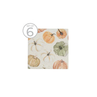 Ceramic Coaster Set of 6 Neutral Pumpkins