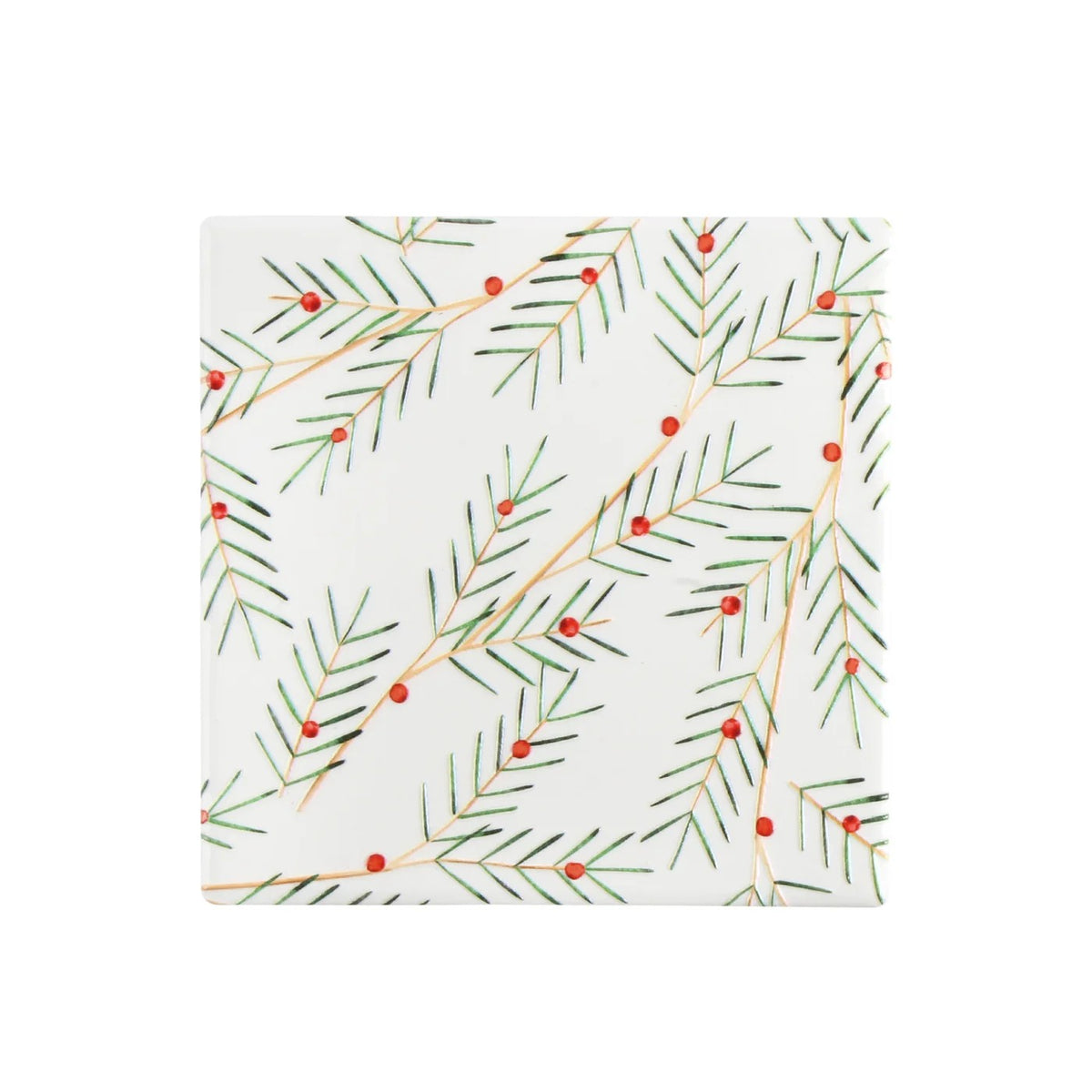 Ceramic Coaster Set of 6 Slim Holly