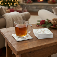 Ceramic Coaster Set of 6 Slim Holly