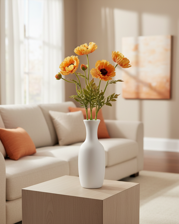 Light Orange Real Touch Poppy Stem 25.5"