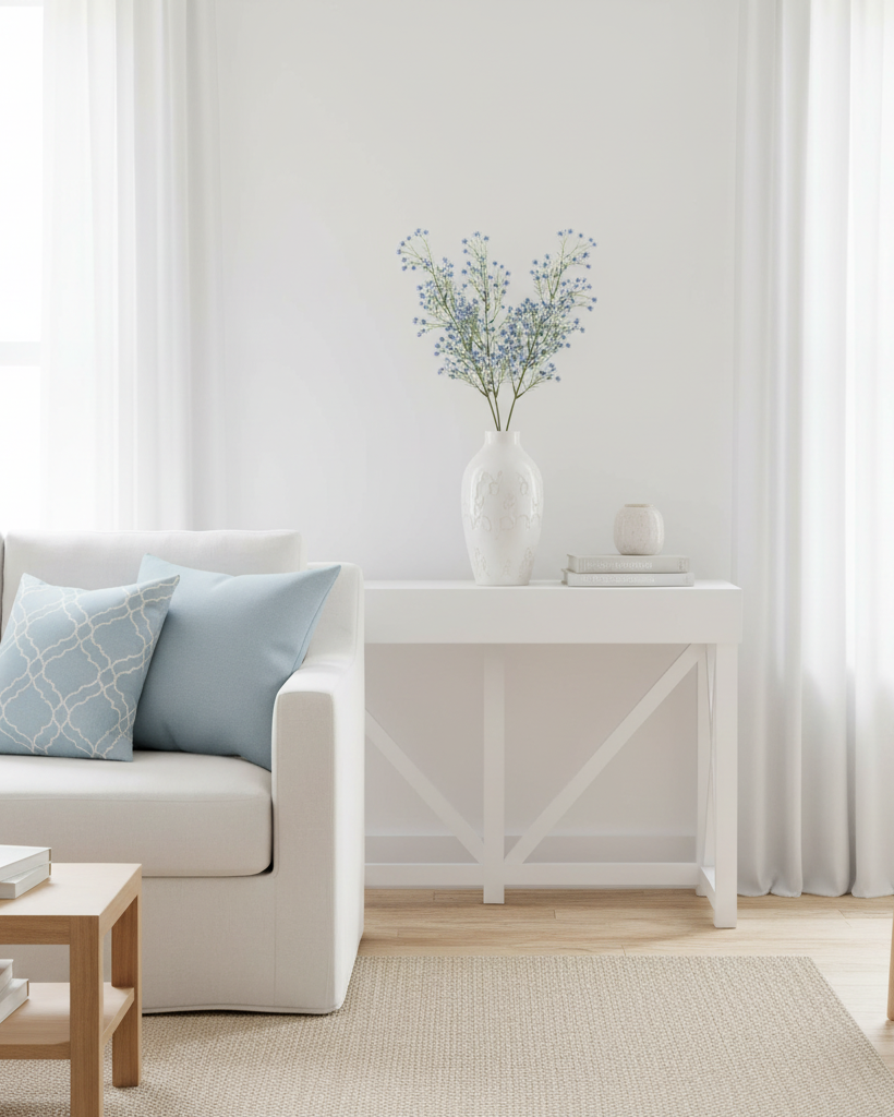 Blue Baby's Breath and White Berry Spray 26"