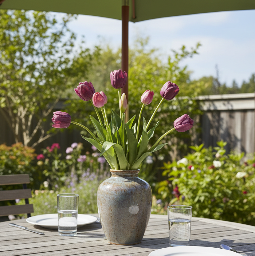 Tulip UV Resistant Purple Real Touch Bundle 15"