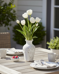 Tulip UV Resistant White Real Touch Bundle 15"