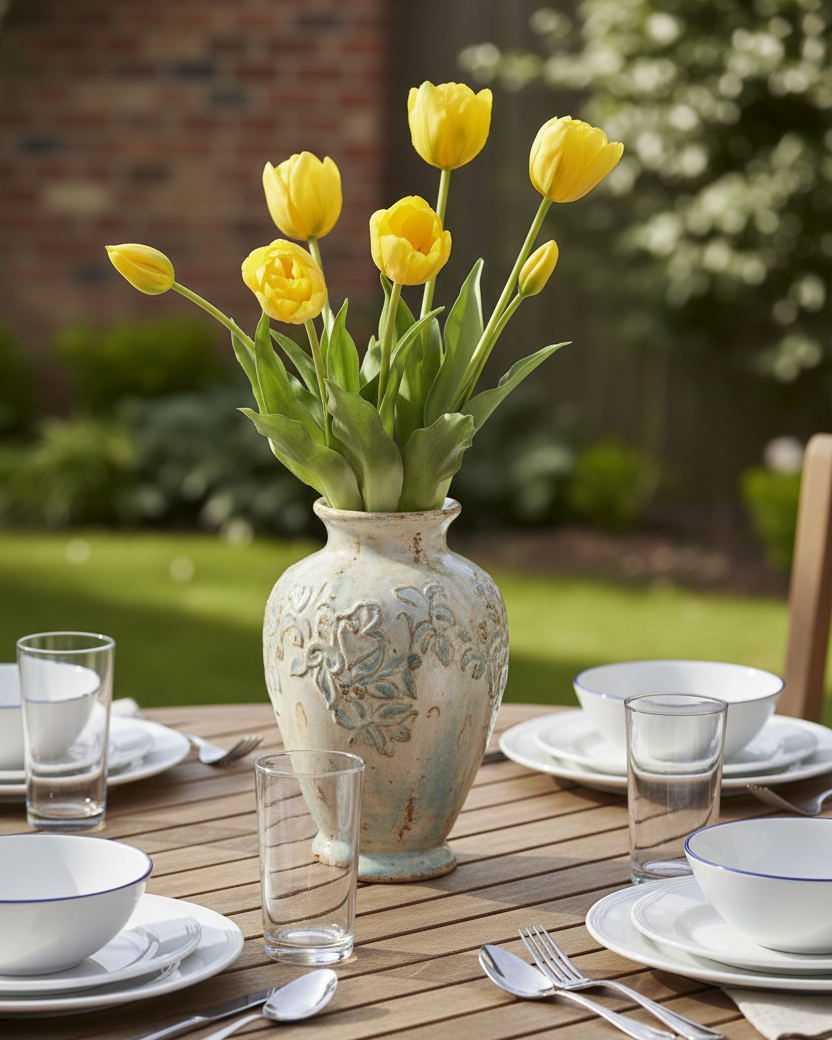 Tulip UV Resistant Yellow Real Touch Bundle 15"