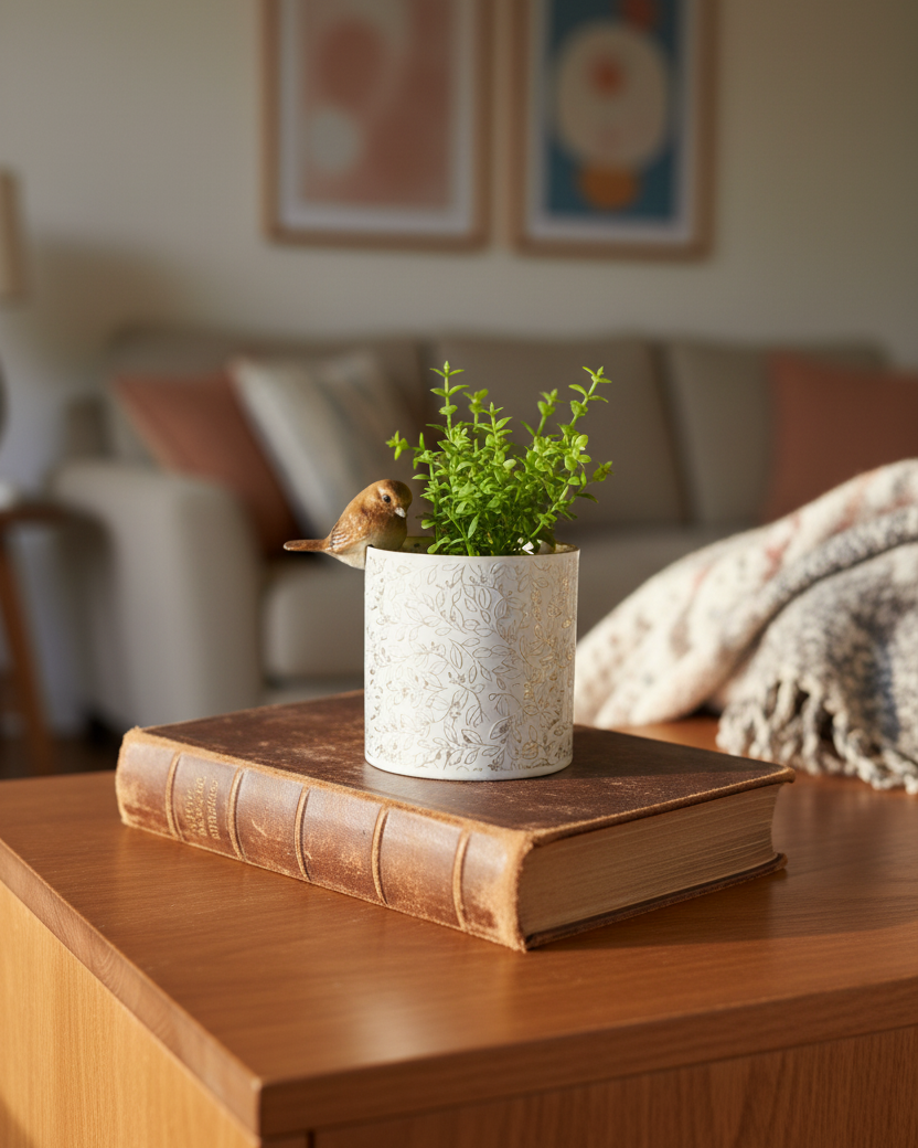 Brown Bird Pot Hanger 1.75"H