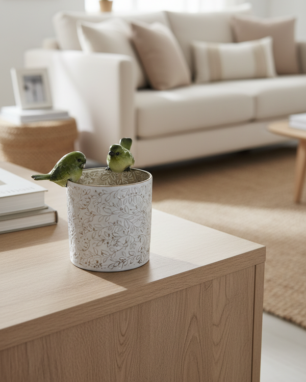 Green Bird Pot Hanger 1.75"H