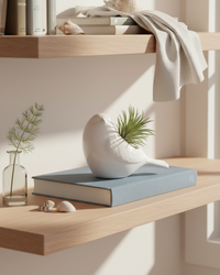 White Ceramic Bird with Succulent