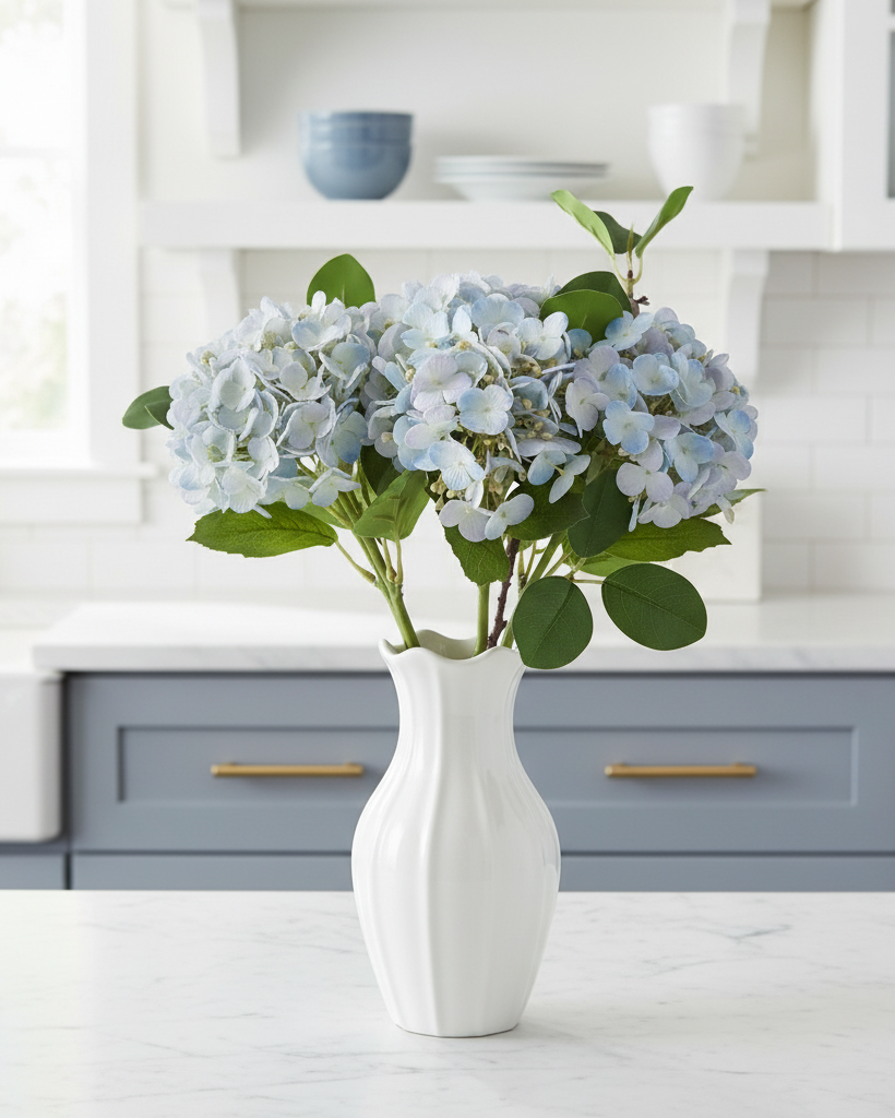 Blue Hydrangea Real Touch Bundle 12"