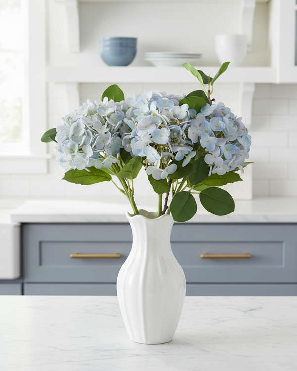 Blue Hydrangea Real Touch Bundle 12"