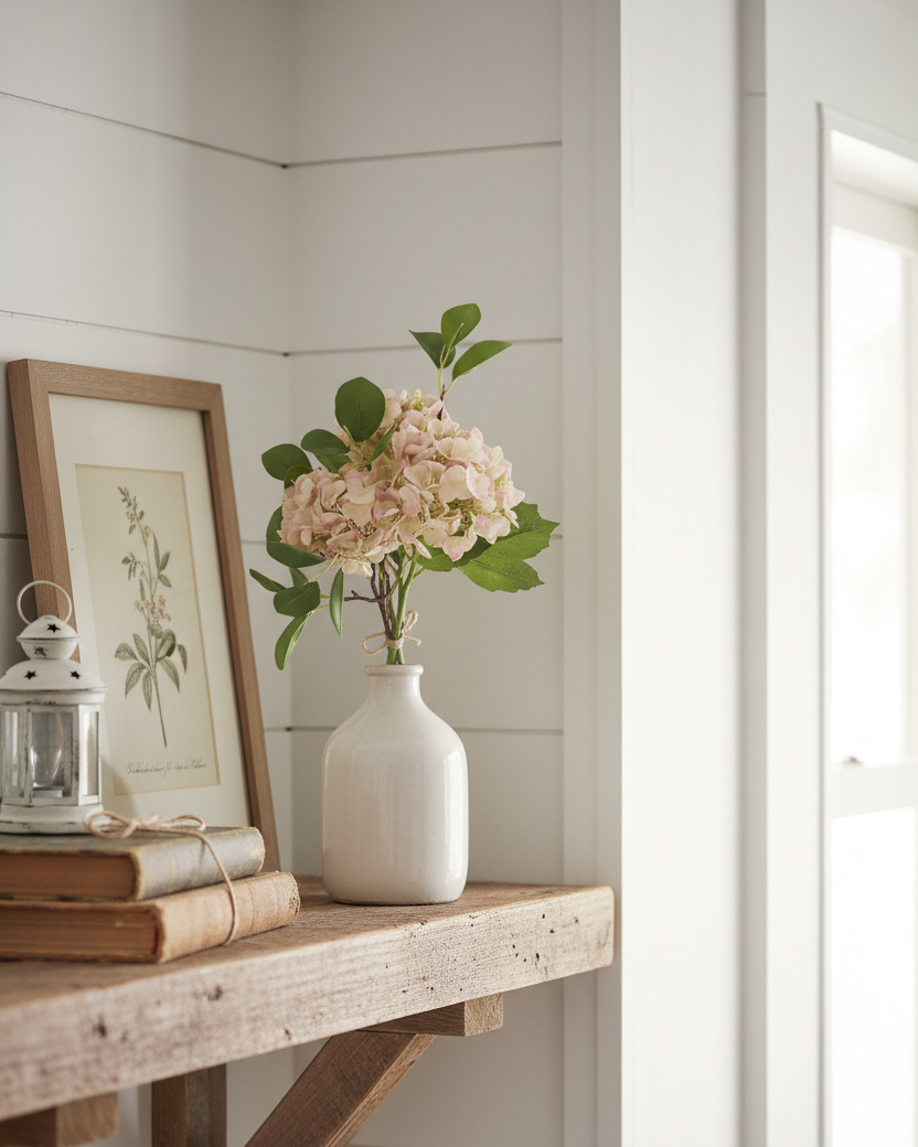 Light Pink Hydrangea Real Touch Bundle 12"