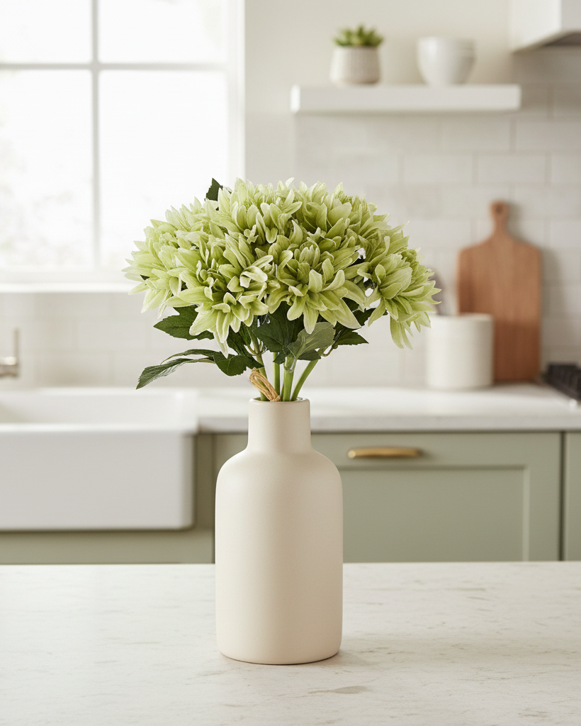 Green Real Touch Dahlia Bundle of 6