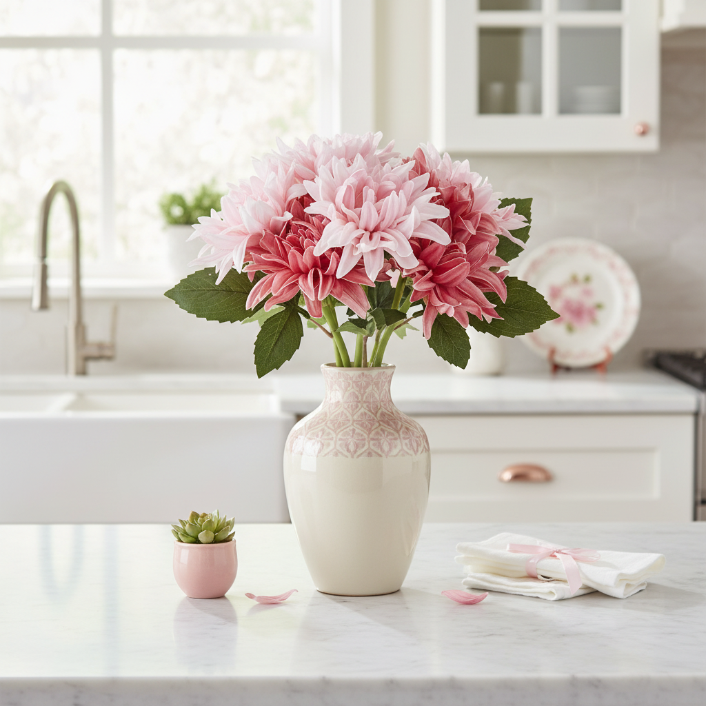 Pink and Rose Real Touch Dahlia Bundle of 6