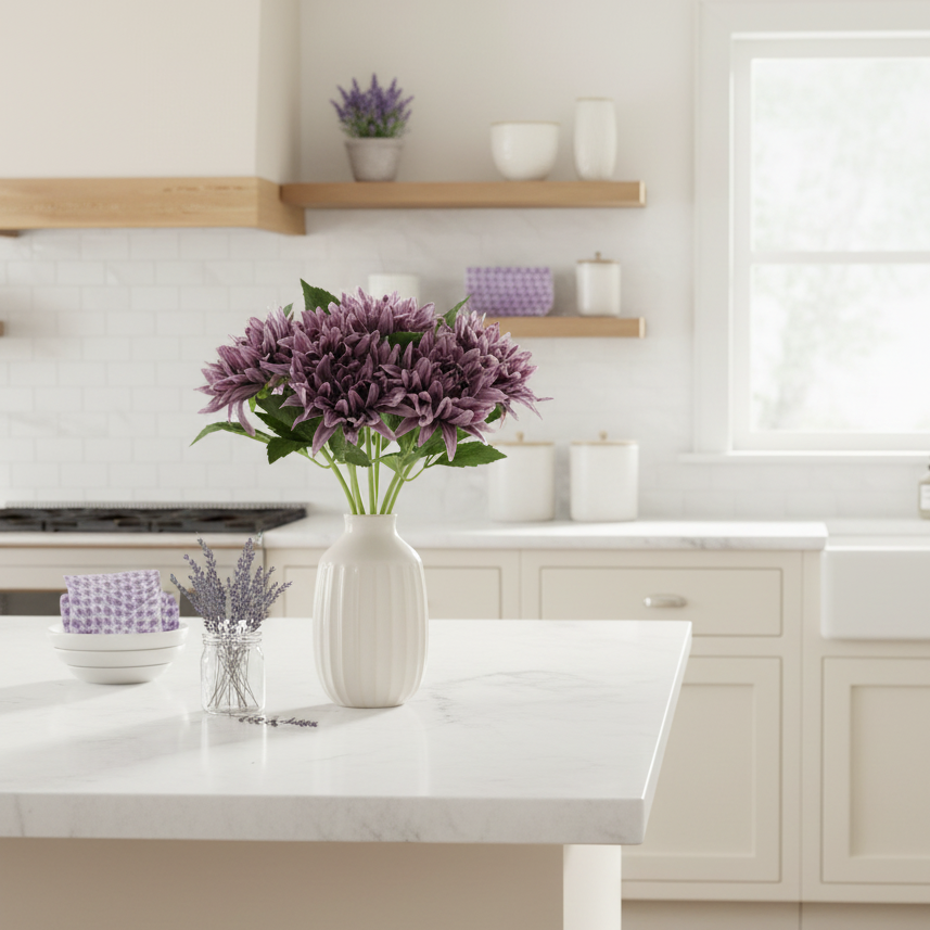 Purple Real Touch Dahlia Bundle of 6