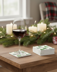 Ceramic Coaster Set of 6 Confetti Trees