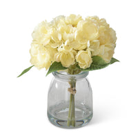Mini Yellow Cherry Blossom Bouquet in Glass Vase With Faux Water
