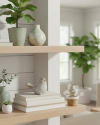 Cream and Taupe Glazed Bird