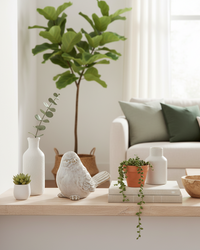 Cream and Taupe Glazed Bird