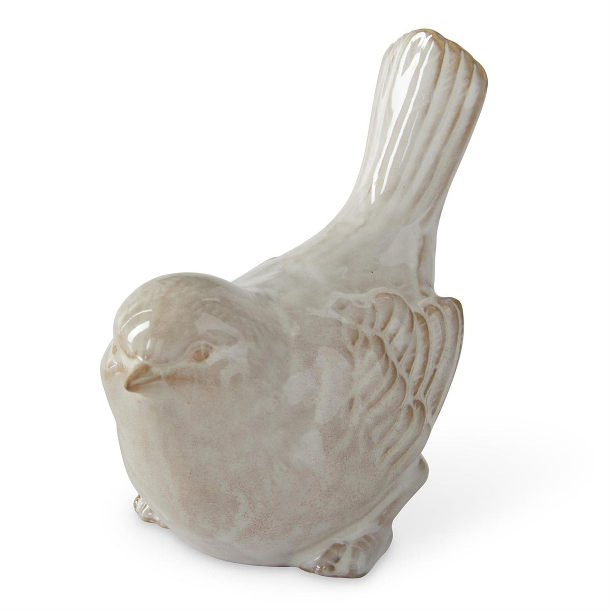 Cream and Taupe Glazed Bird