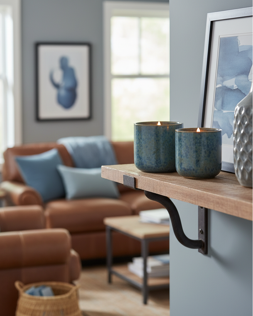 Ceramic Glazed Flicker Flame LED Candle Blue Green