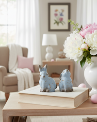 Weathered Blue Terracotta Bunny