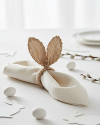 Burlap and Jute Bunny Ears Napkin Ring