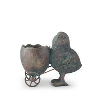 Green and Copper Chick with Egg Cart
