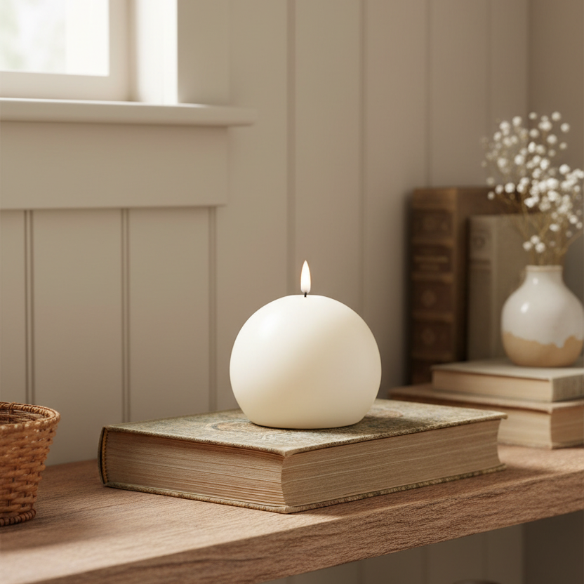 Luxlite Ivory Sand Ball LED Candle – Spruce Park Ranch