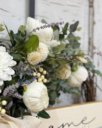 Home Sweet Home White Peony Wreath