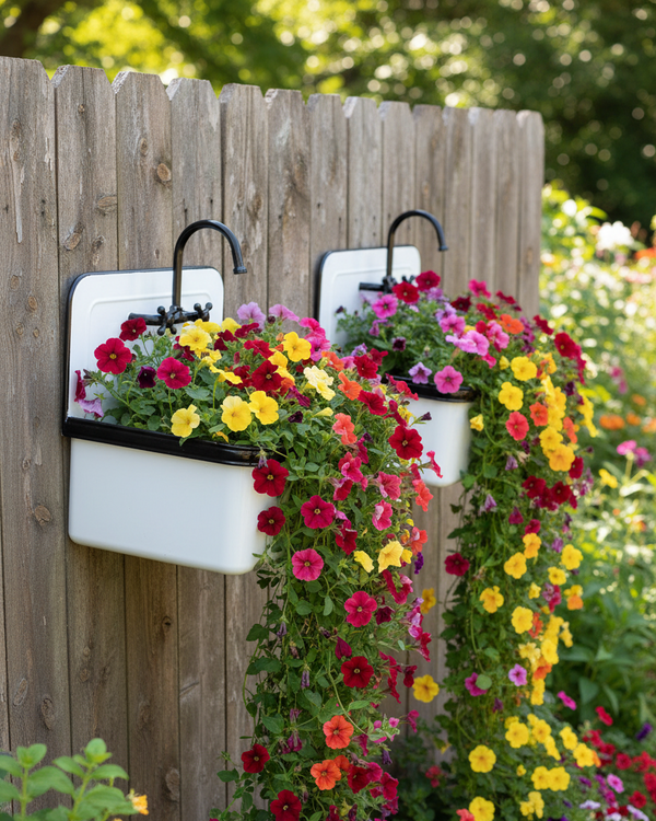 Metal Antique Sink Planter