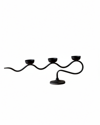 Black Metal Triple Candelabra