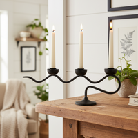 Black Metal Triple Candelabra