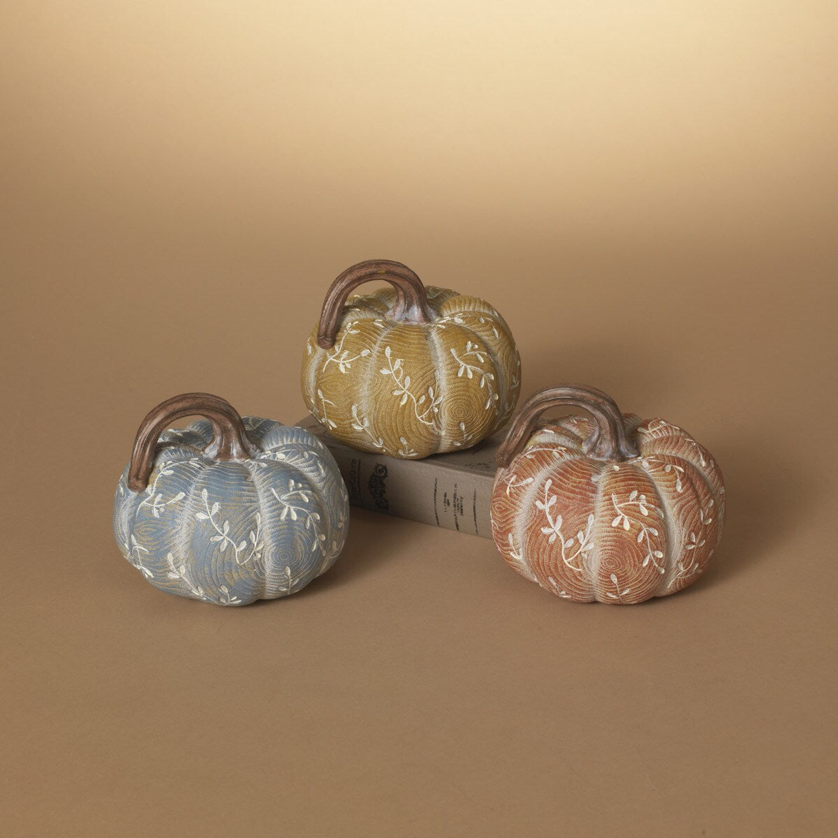 Wood Look Vine Harvest Pumpkin