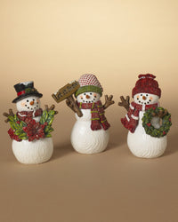 Playful Resin Snowman Figurine